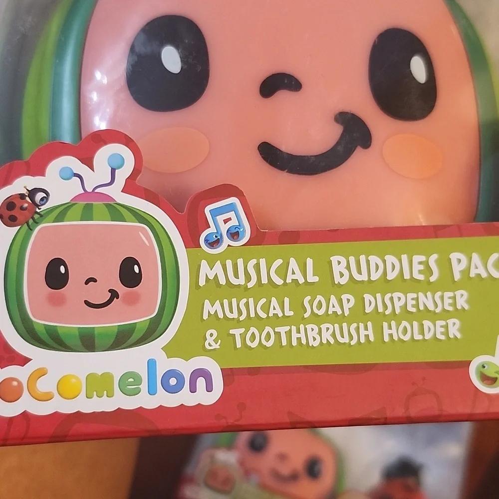 Cocomelon Musical Soap Dispenser & Toothbrush Holder New W/Box Make It Fun